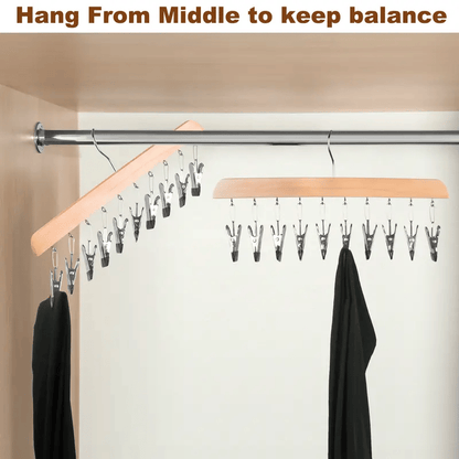Cilifer®   Closet Organizer with 10 Clips - Space Saving Hanging Closet Organizer