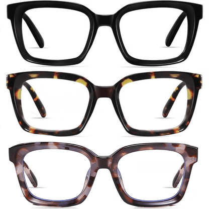 Cilifer®   ✨👓Tortoiseshell Reading Glasses – Blue Light Blocking Oversized Square Readers