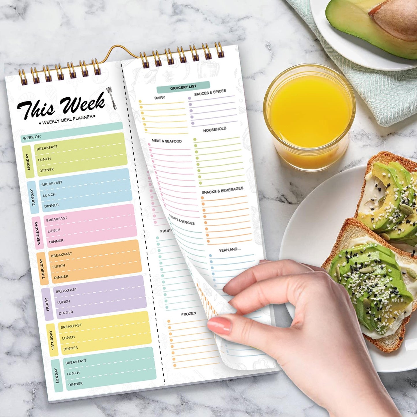 Handmade Bound Weekly Detachable Diet Plan Sheet