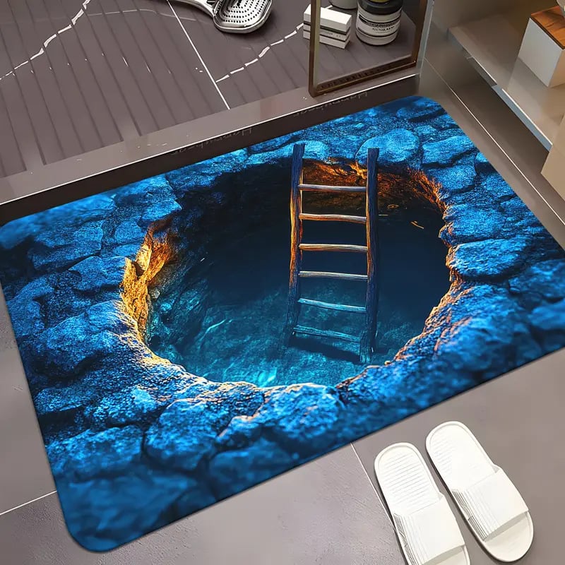 🔥Visual Illusion Endless Abyss Pattern HD Printed Non-Slip Doormat😃Same as in the video