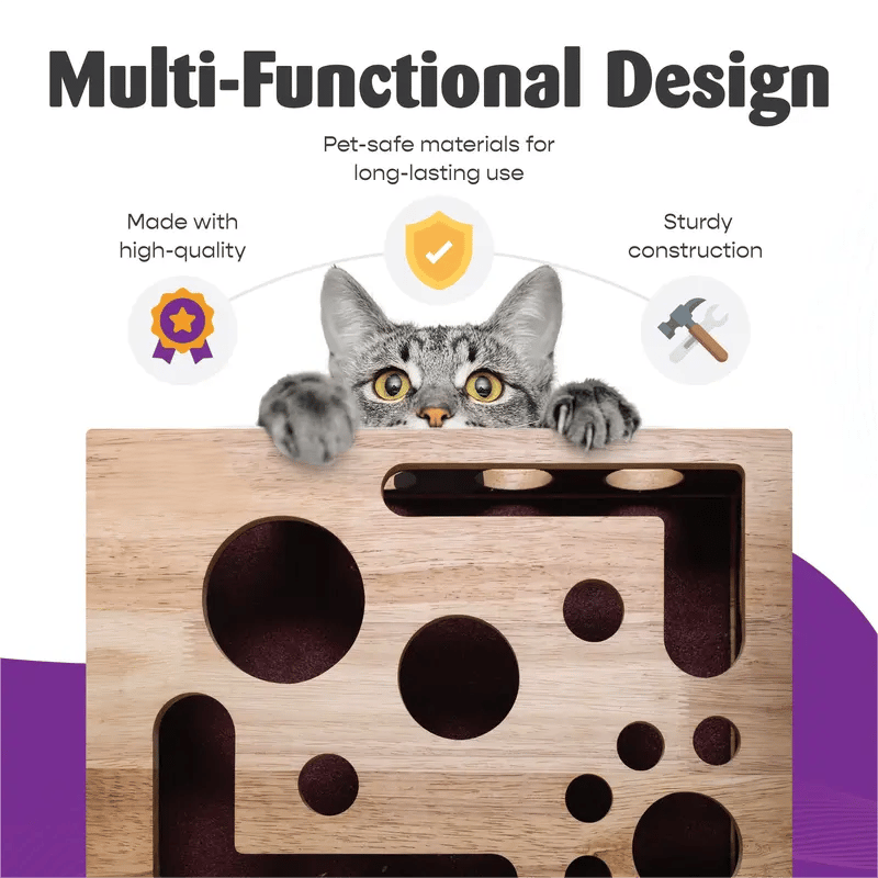 Cilifer®   🎁😻✨Cat Scratch Puzzle Enrichment Box: Nail File Stress Free Alternative to Clippers and Grinders