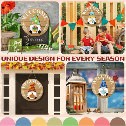 Cilifer®   💫Interchangeable Wooden Gnome Decor Holiday Seasonal Gnome Decorations🚪