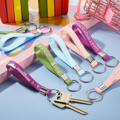 🔥✨24/36/100Pcs Bible Verse Keychain Christian Trendy Keychain Wristlet