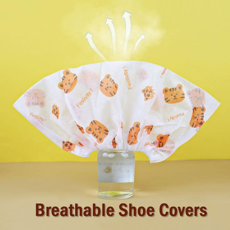 🌟 Easy Wear. Easy Clean – Thickened Disposable Cartoon Shoe Covers. Non-Slip & Anti-Dirty(100 pcs)