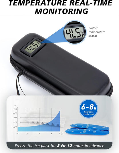 ⏰🎉🔥Insulin Cooler Travel Case with Temperature Display