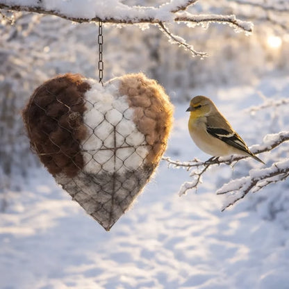 🐦Handmade Alpaca Fiber Bird Nesting Heart