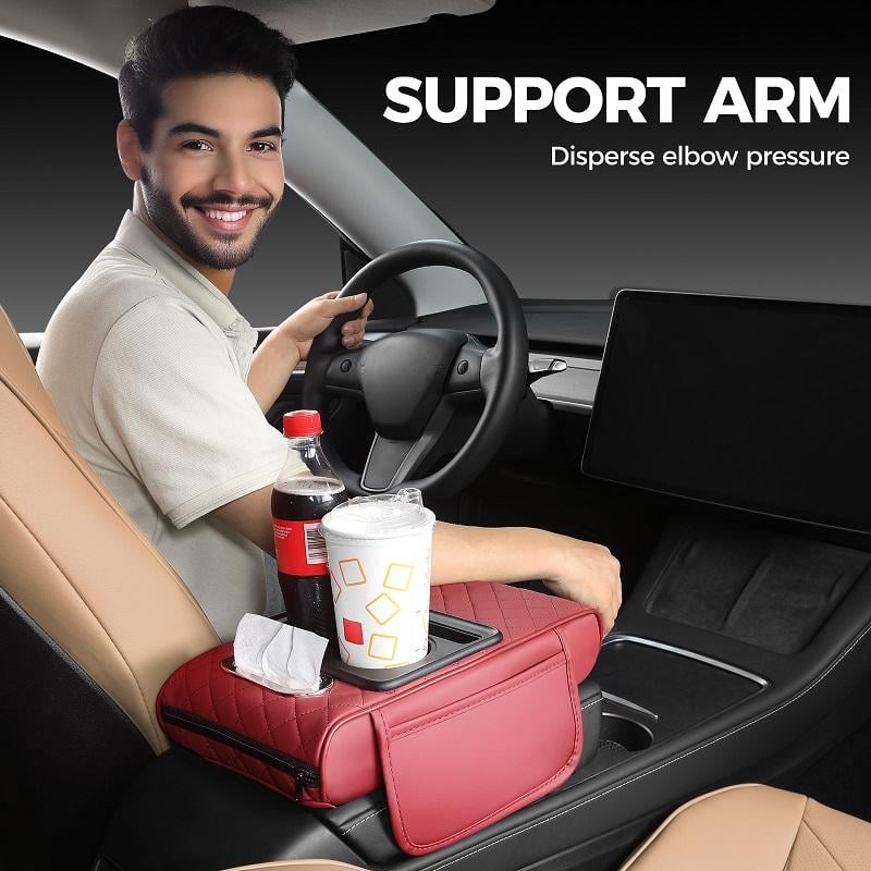 Cilifer®   Multifunctional PU Leather Car Armrest Box Mat