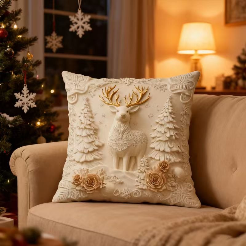 🏆 50K+ SOLD! 🎄 Luxury Christmas Style Pillow Cover – Machine Washable. Wrinkle-Resistant. Durable. Perfect for Living Room. Bedroom. Office & More 🛋️✨
