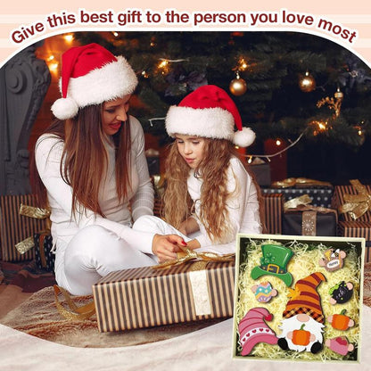 Cilifer®   💫Interchangeable Wooden Gnome Decor Holiday Seasonal Gnome Decorations🚪