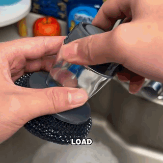 Cilifer®   🧽 Comfort Grip Soap Dispensing Kitchen Scrub