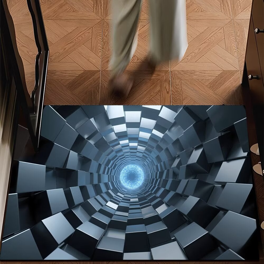 🔥Visual Illusion Endless Abyss Pattern HD Printed Non-Slip Doormat😃Same as in the video