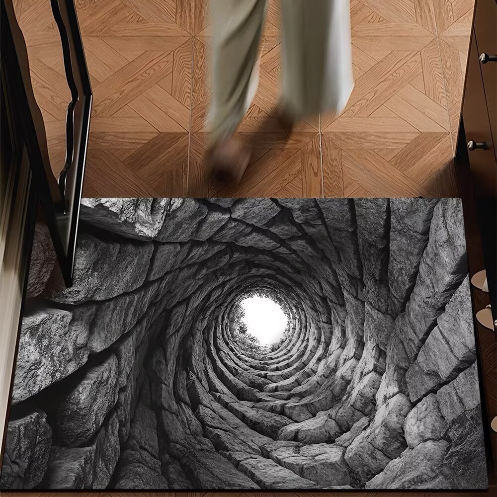 🔥Visual Illusion Endless Abyss Pattern HD Printed Non-Slip Doormat😃Same as in the video