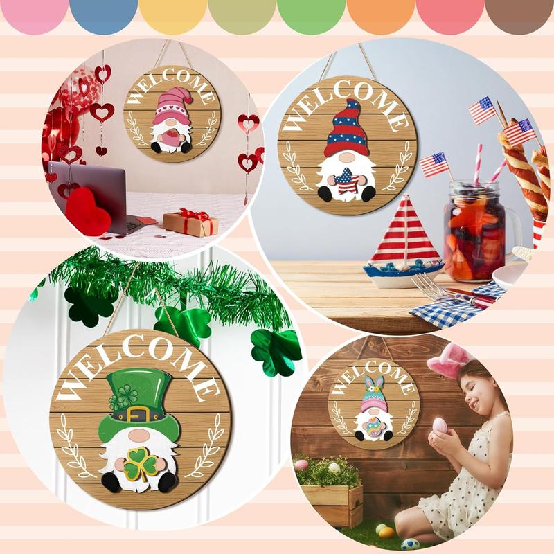Cilifer®   💫Interchangeable Wooden Gnome Decor Holiday Seasonal Gnome Decorations🚪