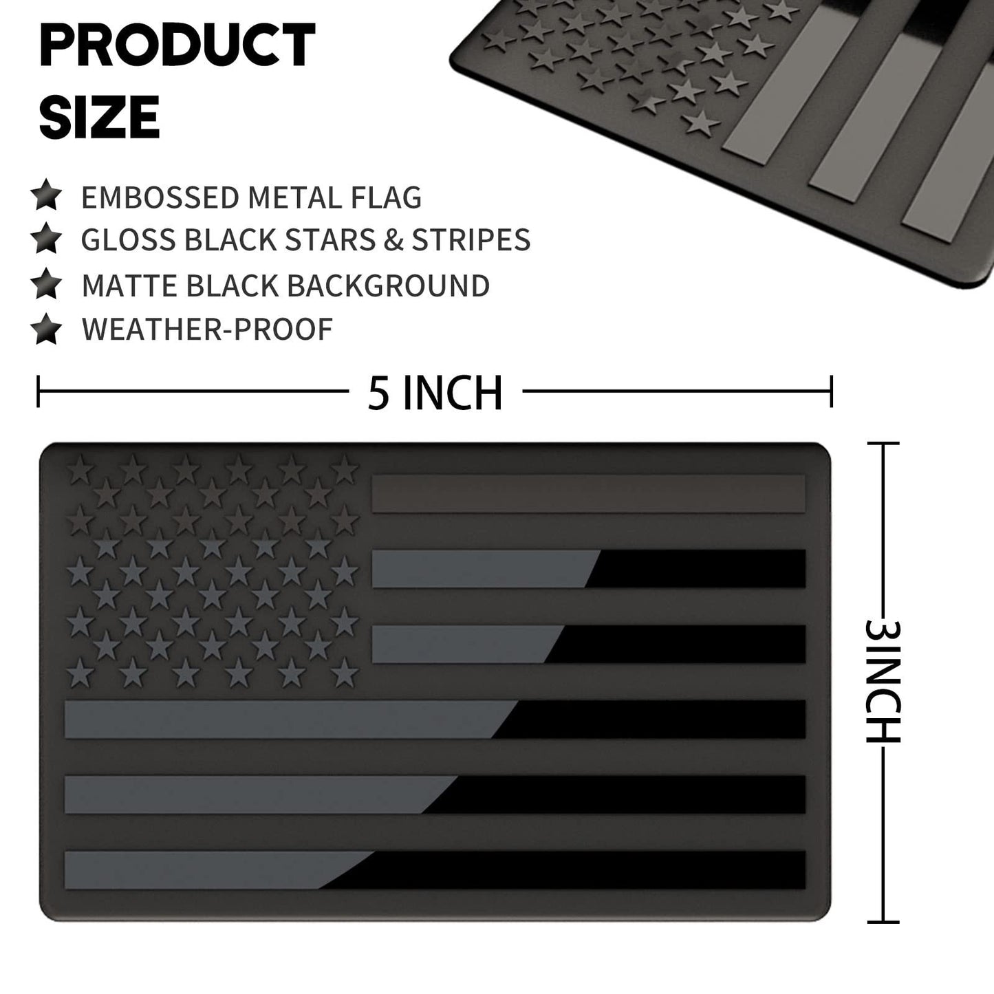 Cilifer®   🔥3D All-Black American Flag Emblem Decal