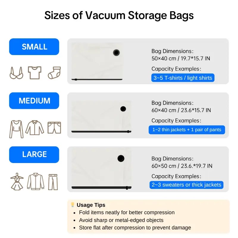 Cilifer®   Vacuum Compression Storage Bags with USB - Rechargeable Electric Pump - Ultra - Compact. Lightweight Space - Savers