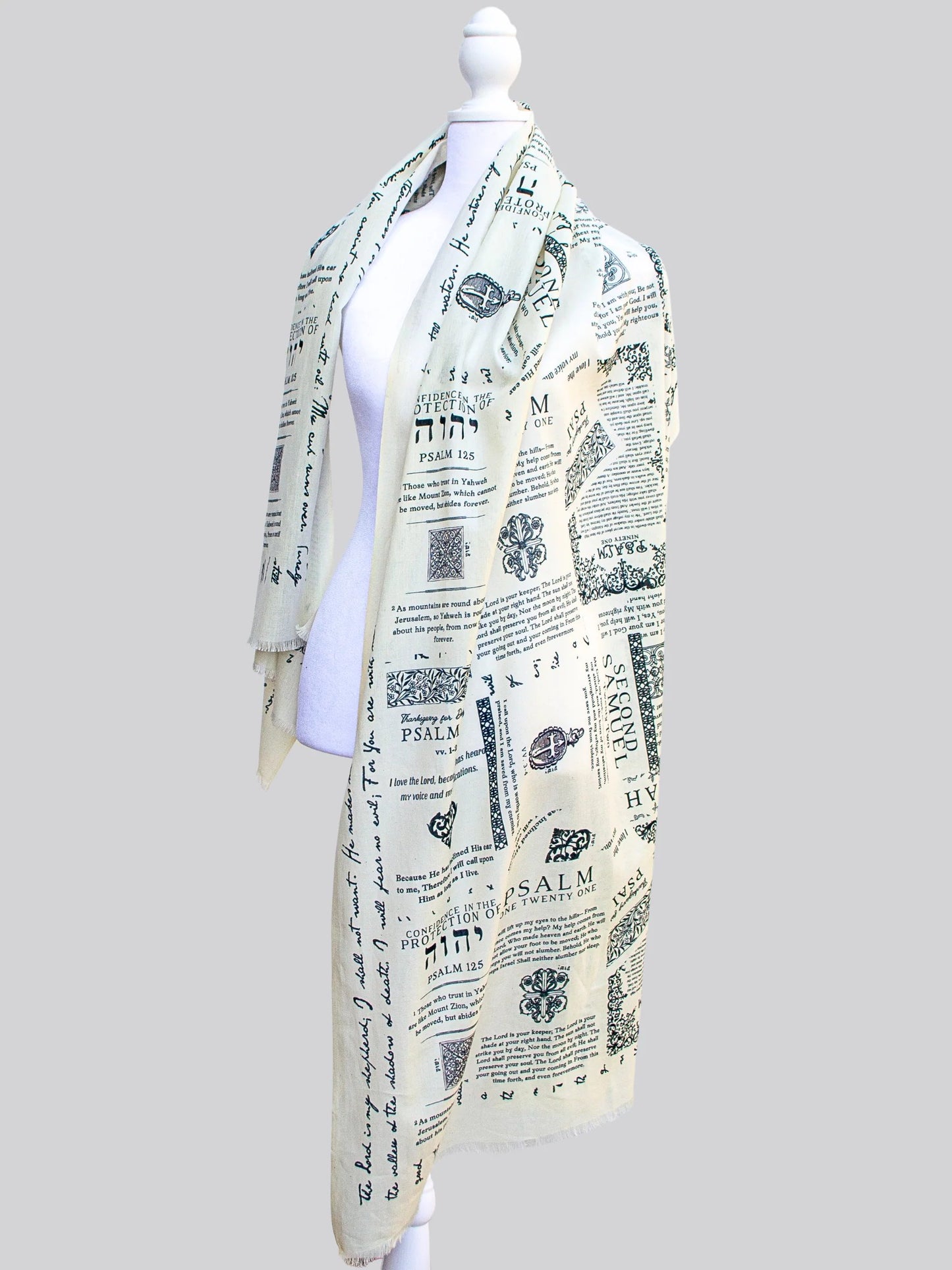 ✝️Handcrafted Christian Prayer Shawl: Protection Bible Verse Scarf. Yeshua Scripture Wrap🙏