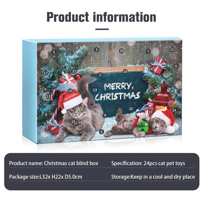🏆Hot Sale⚡2025 Advent Calendar Series - Cat Feathers Countdown Set for Christmas 24-Day Interactive Toy Experience for Cat Enthusiasts