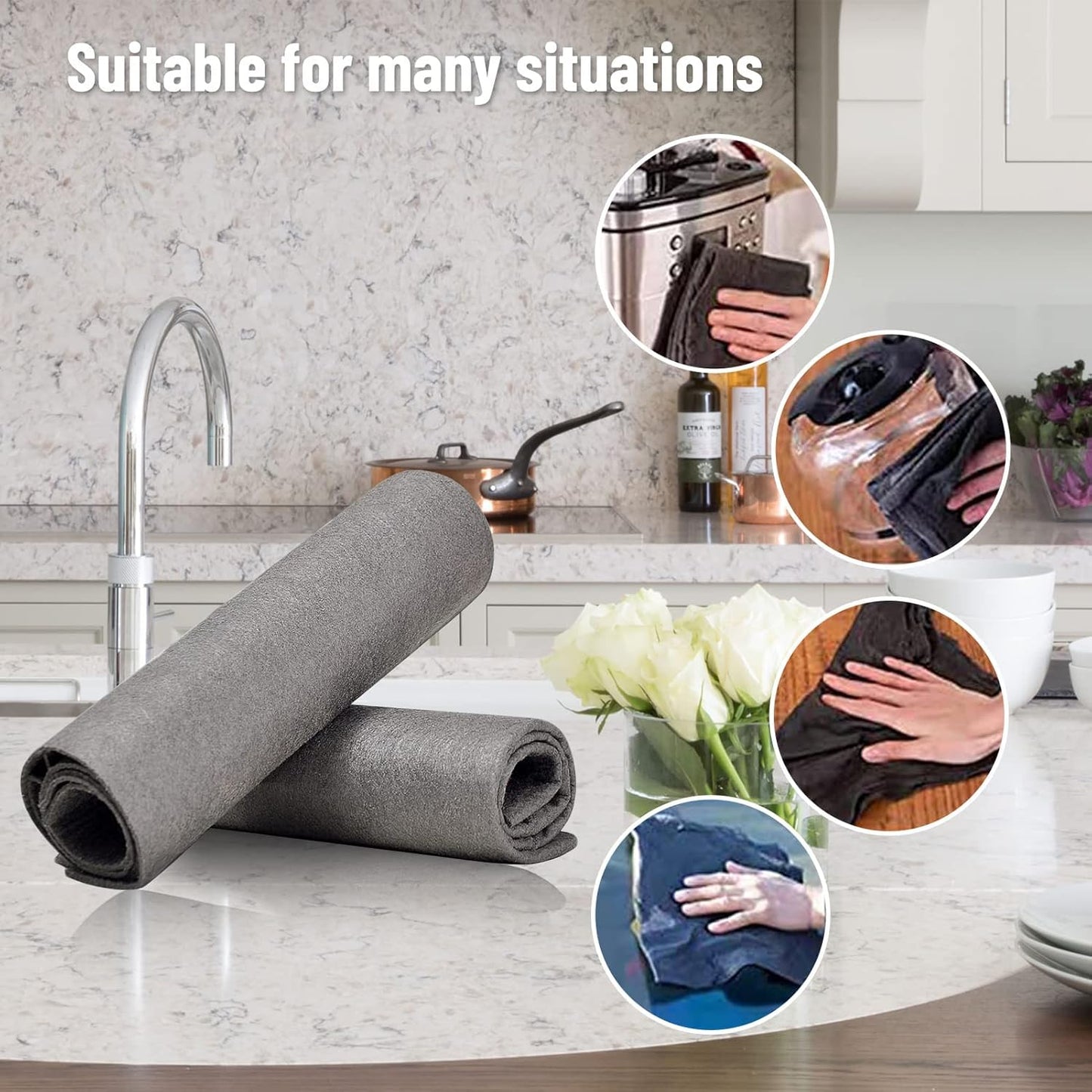 🔥10 Counts Magic Cleaning Cloth. Reuseable Thickened Streak Free Magic Cleaning Wipes