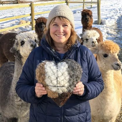 🐦Handmade Alpaca Fiber Bird Nesting Heart