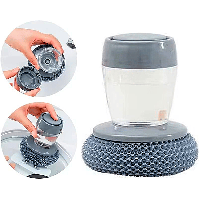 Cilifer®   🧽 Comfort Grip Soap Dispensing Kitchen Scrub