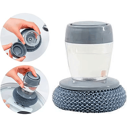Cilifer®   🧽 Comfort Grip Soap Dispensing Kitchen Scrub