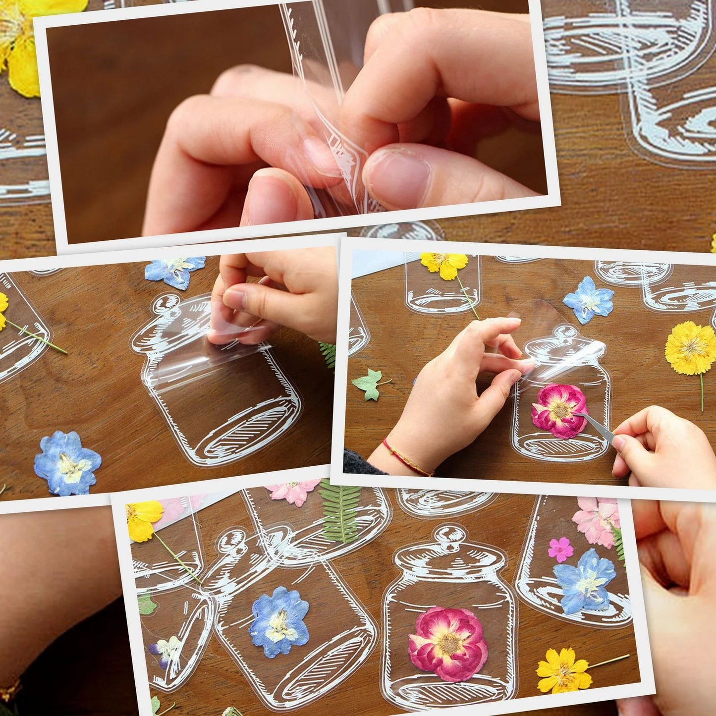 40pcs Transparent Dried Flower Bookmarks-DIY Gifts Bookmarks