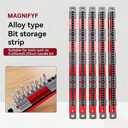 Pro-Series Aluminum Magnetic Hex Bit Organizer | 40-Slot 1/4 Drive Holder