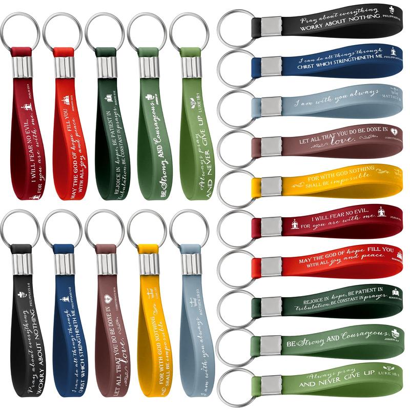 🔥✨24/36/100Pcs Bible Verse Keychain Christian Trendy Keychain Wristlet