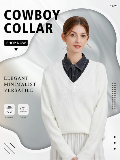 Sfrcord® Denim False Collar – The Ultimate Layering Essential for Women 👕✨
