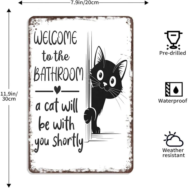Cilifer®   Vintage Black & White Cat Wall Art