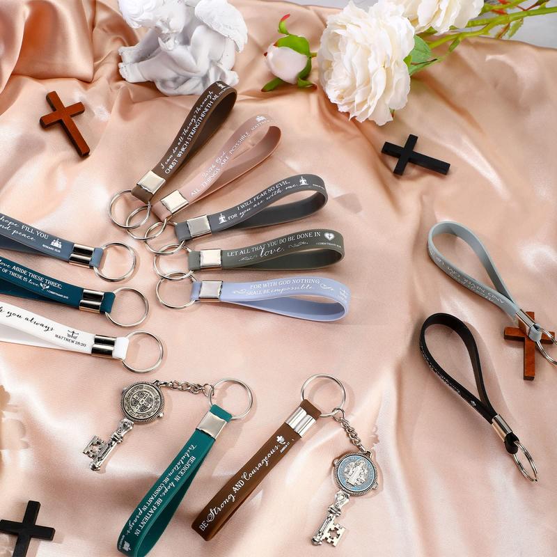 🔥✨24/36/100Pcs Bible Verse Keychain Christian Trendy Keychain Wristlet