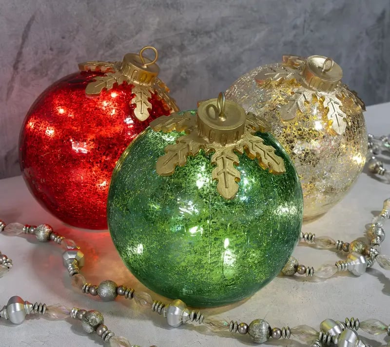 🎅Glass Tabletop Christmas Ornaments【3ct】🔔🎁