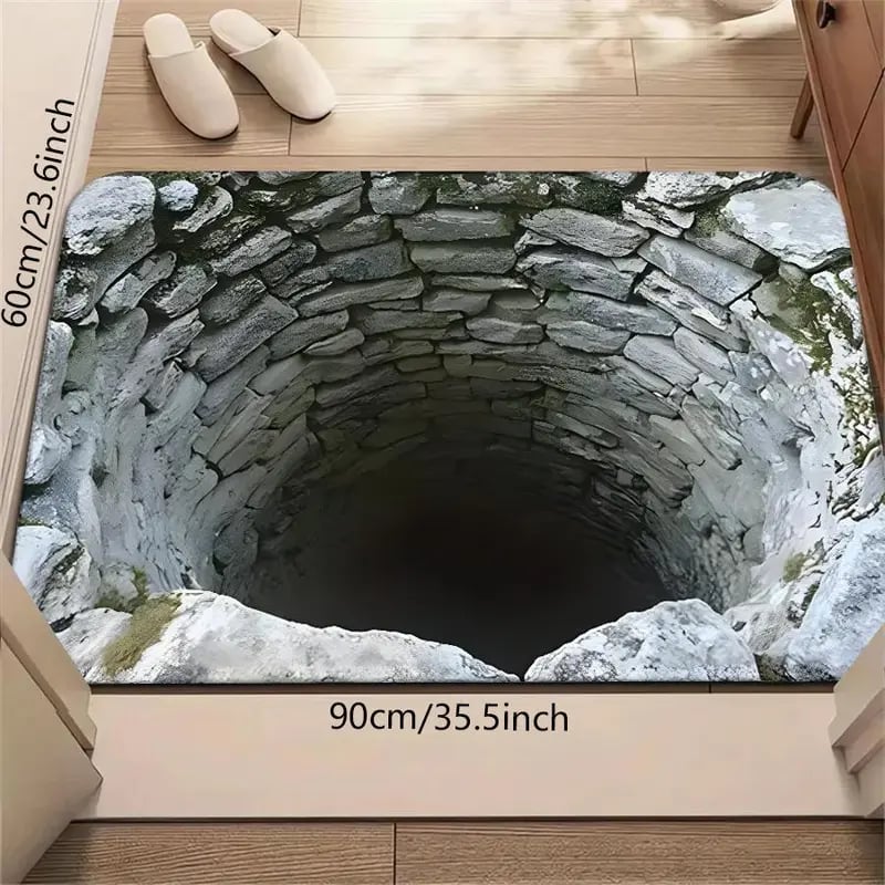 🔥Visual Illusion Endless Abyss Pattern HD Printed Non-Slip Doormat😃Same as in the video