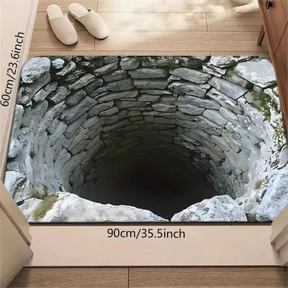 🔥Visual Illusion Endless Abyss Pattern HD Printed Non-Slip Doormat😃Same as in the video