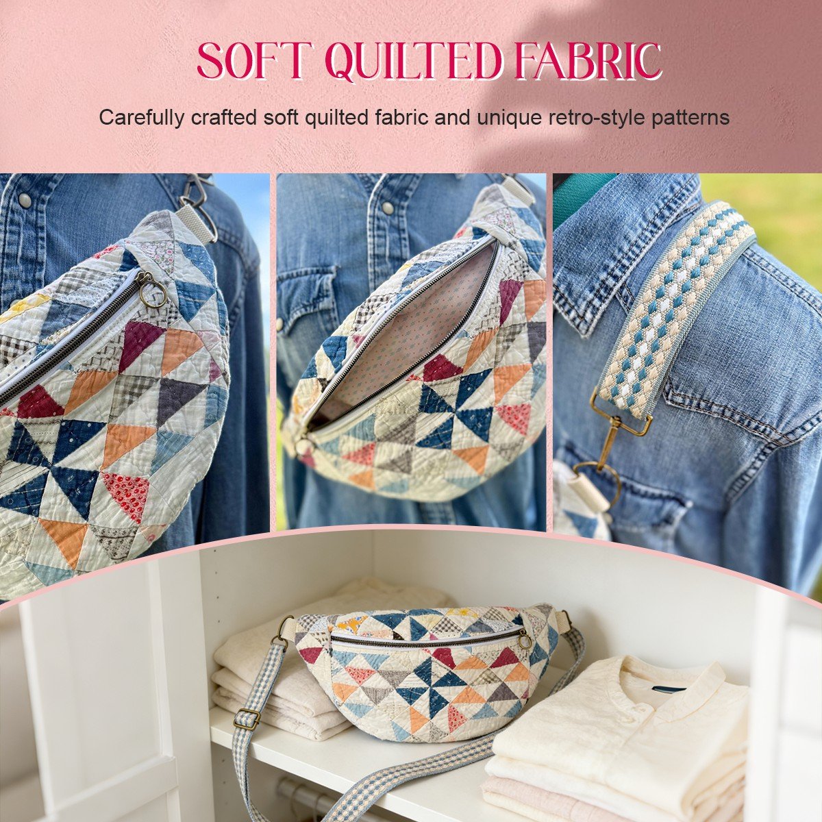 🔥Vintage-Inspired Patchwork Quilted Sling Bag