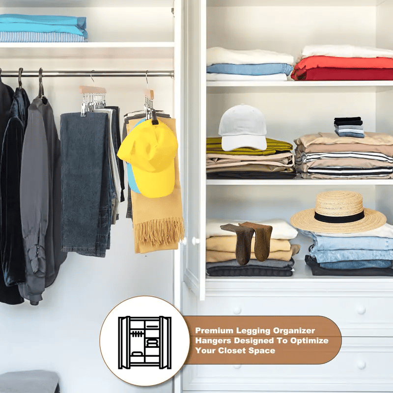 Cilifer®   Closet Organizer with 10 Clips - Space Saving Hanging Closet Organizer