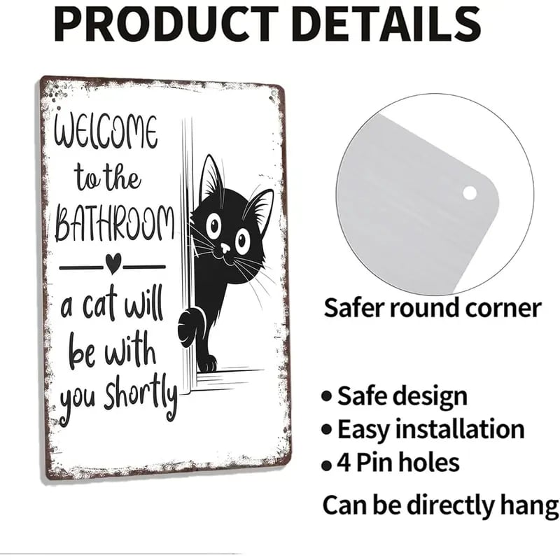 Cilifer®   Vintage Black & White Cat Wall Art