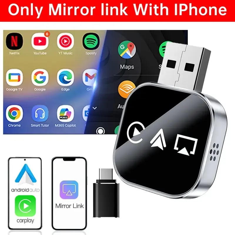 Cilifer®   🎉2026 Upgrade 3 in 1 Screen Mirror iOS Phone. wired to wireless Carplay adapter