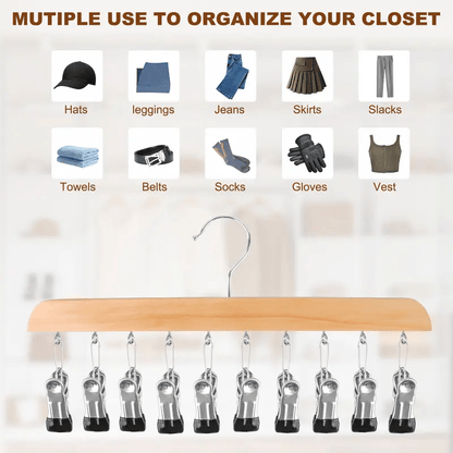 Cilifer®   Closet Organizer with 10 Clips - Space Saving Hanging Closet Organizer
