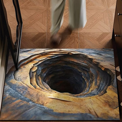🔥Visual Illusion Endless Abyss Pattern HD Printed Non-Slip Doormat😃Same as in the video