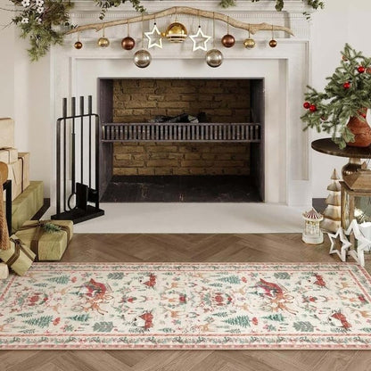 Christmas Deer Santa Long Rug