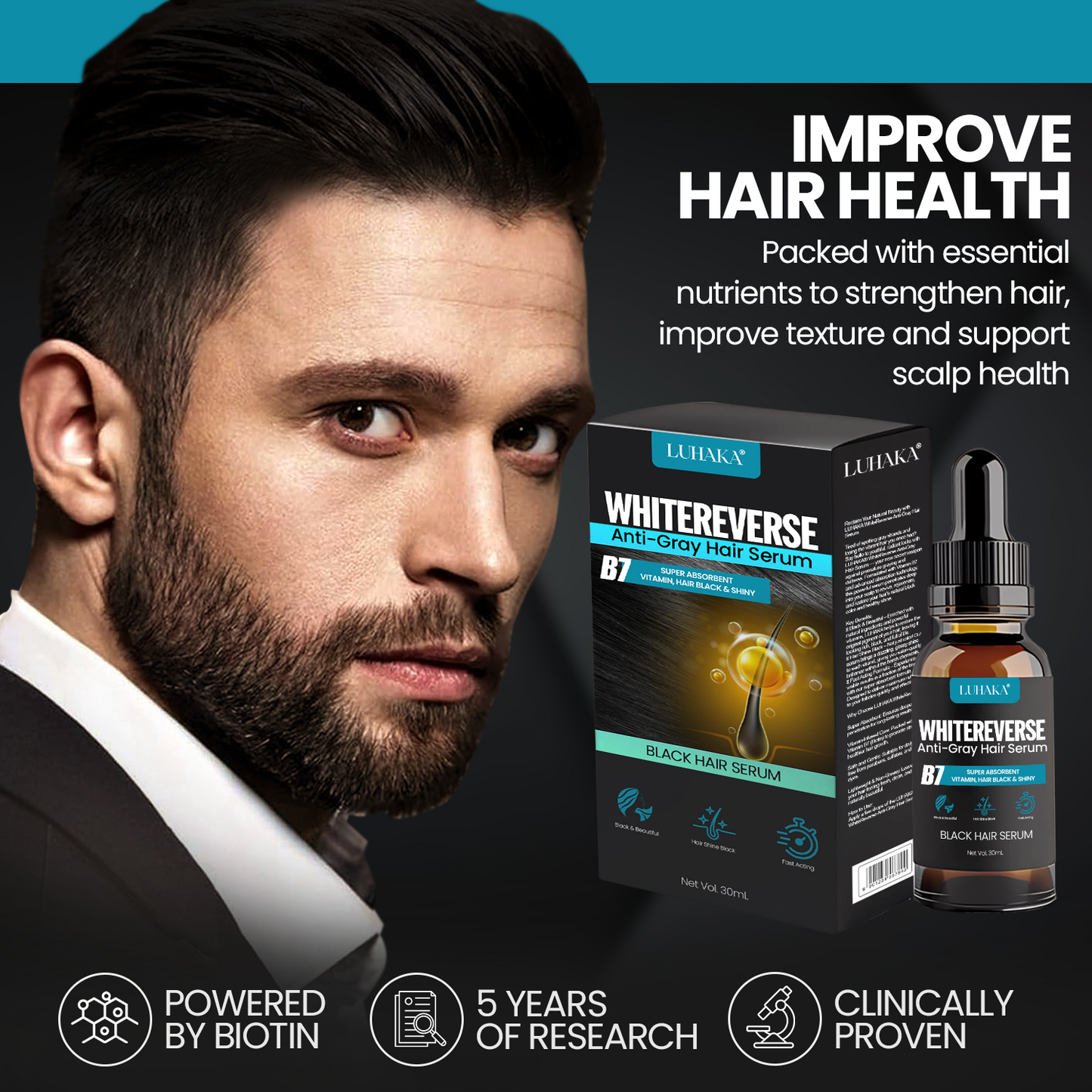 Luhaka® WhiteReverse Anti-Gray Hair Serum 1