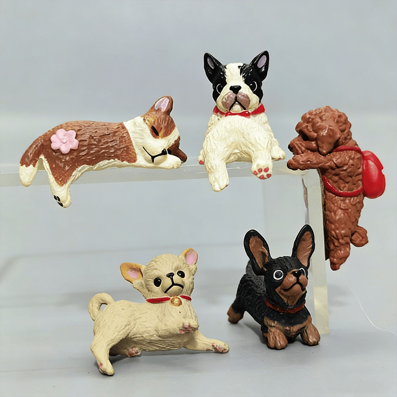 Cilifer®   🔥 Hand-Painted Mini Cat Desk Figurines – Set of 5 Cute Cartoon Kitty Companions