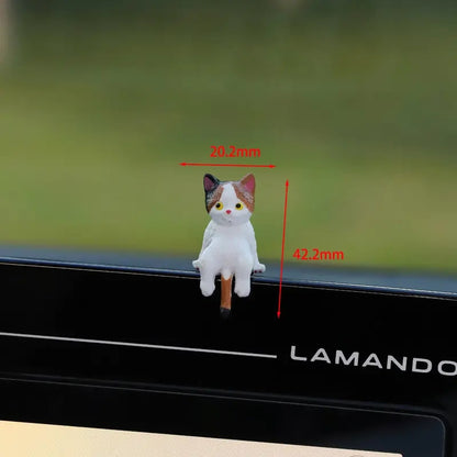 Cilifer®   🔥 Hand-Painted Mini Cat Desk Figurines – Set of 5 Cute Cartoon Kitty Companions