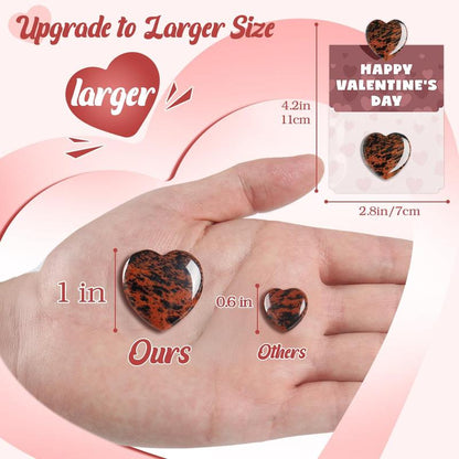 Cilifer®   Valentine's Day Gem Gifts for Kids&Adults – 24 Pack Prefilled Cards with Heart-Shaped Gemstones