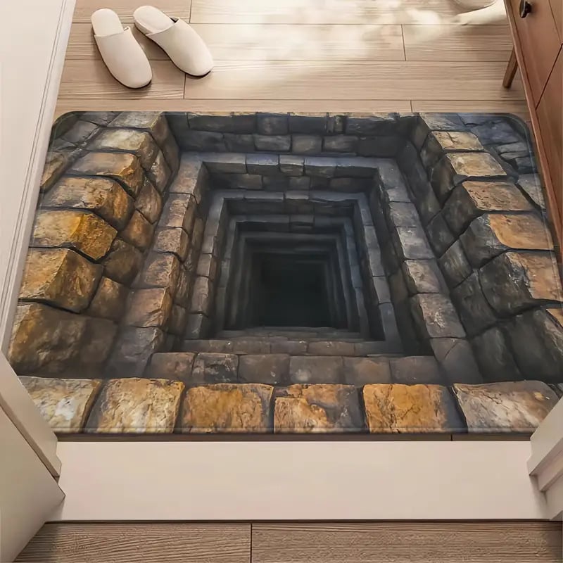 🔥Visual Illusion Endless Abyss Pattern HD Printed Non-Slip Doormat😃Same as in the video