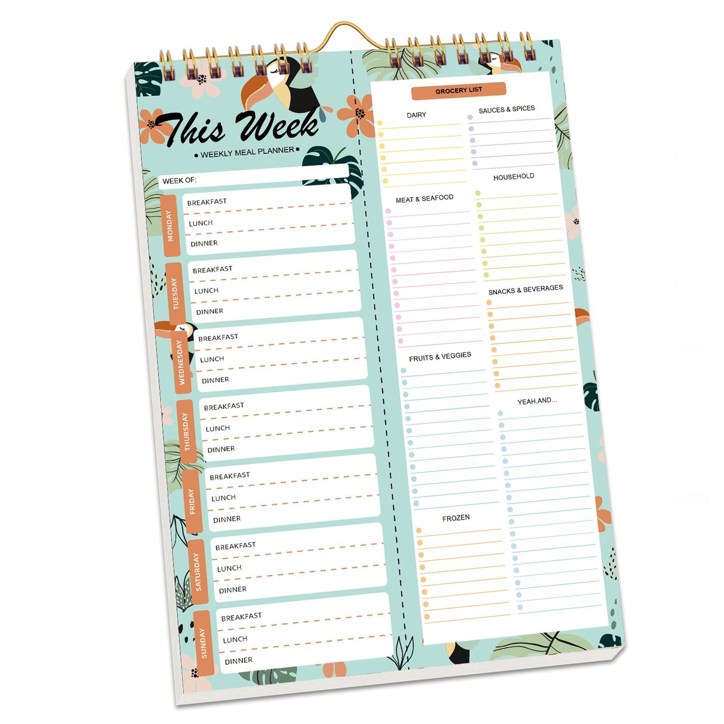 Handmade Bound Weekly Detachable Diet Plan Sheet