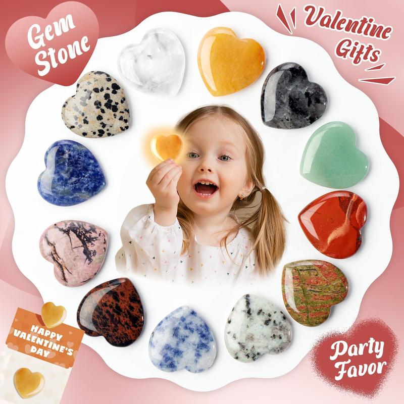 Cilifer®   Valentine's Day Gem Gifts for Kids&Adults – 24 Pack Prefilled Cards with Heart-Shaped Gemstones