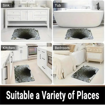 🔥Visual Illusion Endless Abyss Pattern HD Printed Non-Slip Doormat😃Same as in the video