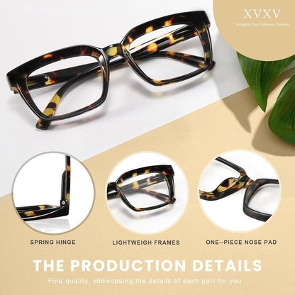 Cilifer®   ✨👓Tortoiseshell Reading Glasses – Blue Light Blocking Oversized Square Readers